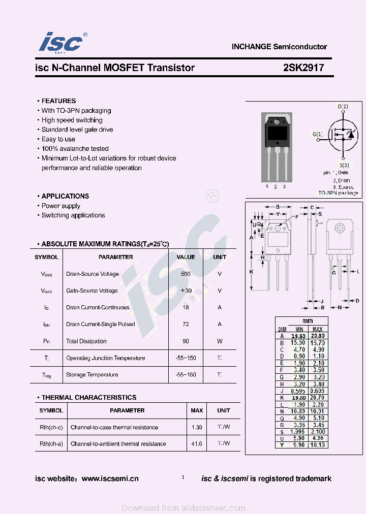 2SK2917_9030045.PDF Datasheet