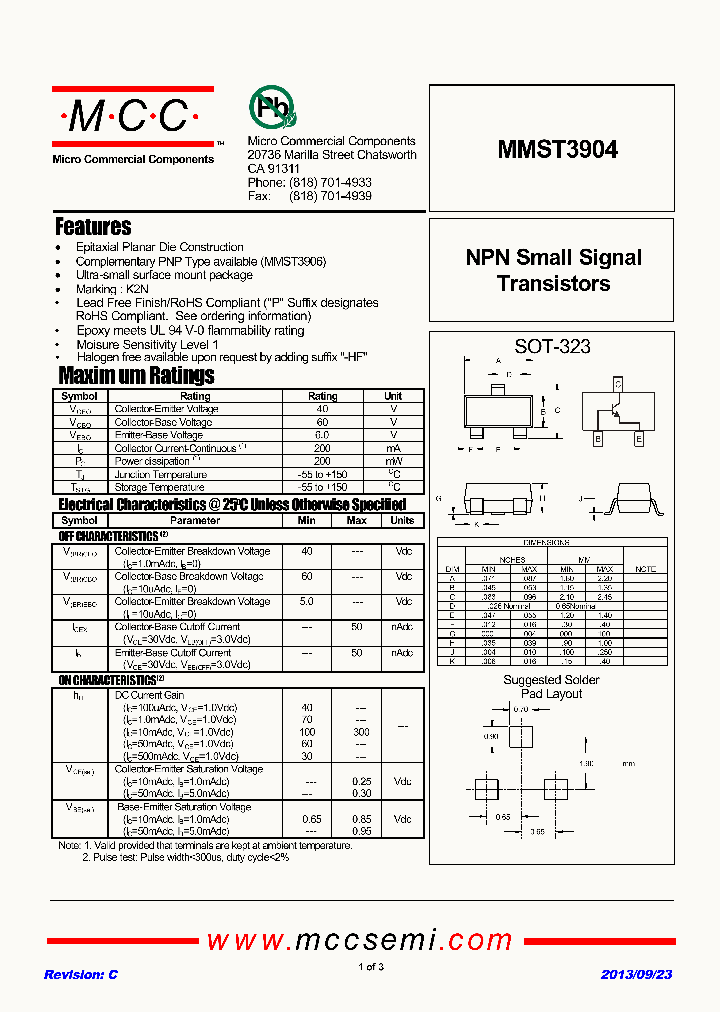 MMST3904_9031416.PDF Datasheet