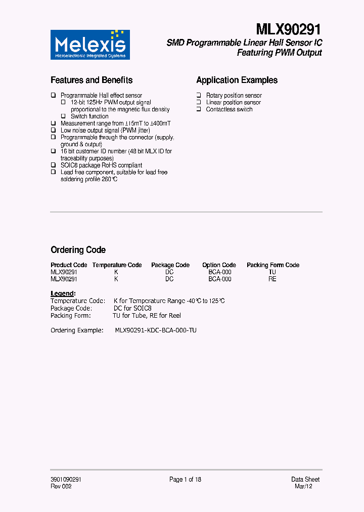 MLX90291KDCBCA-000TU_9033133.PDF Datasheet