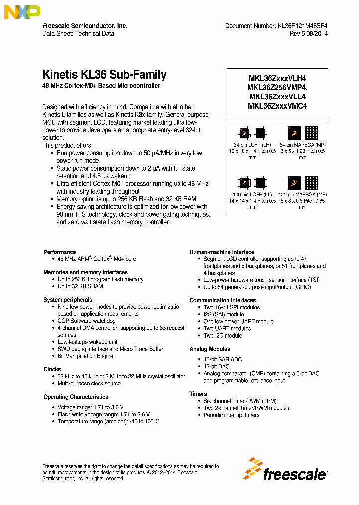 KL36P121M48SF4_9034772.PDF Datasheet