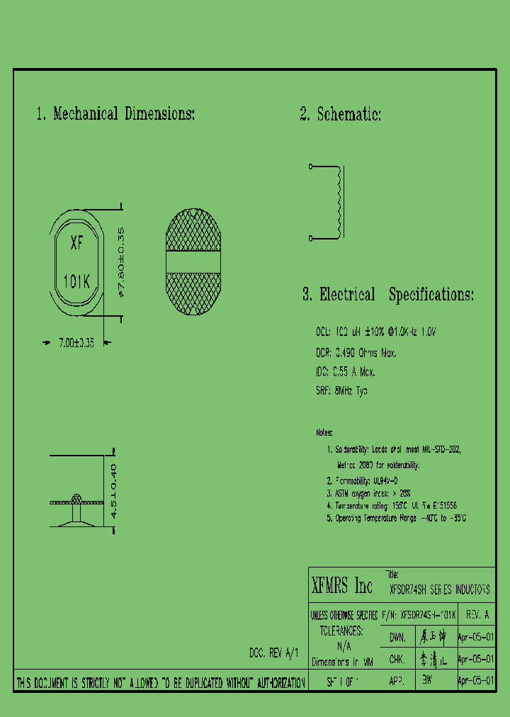 XFSDR74SH-101K_9037157.PDF Datasheet