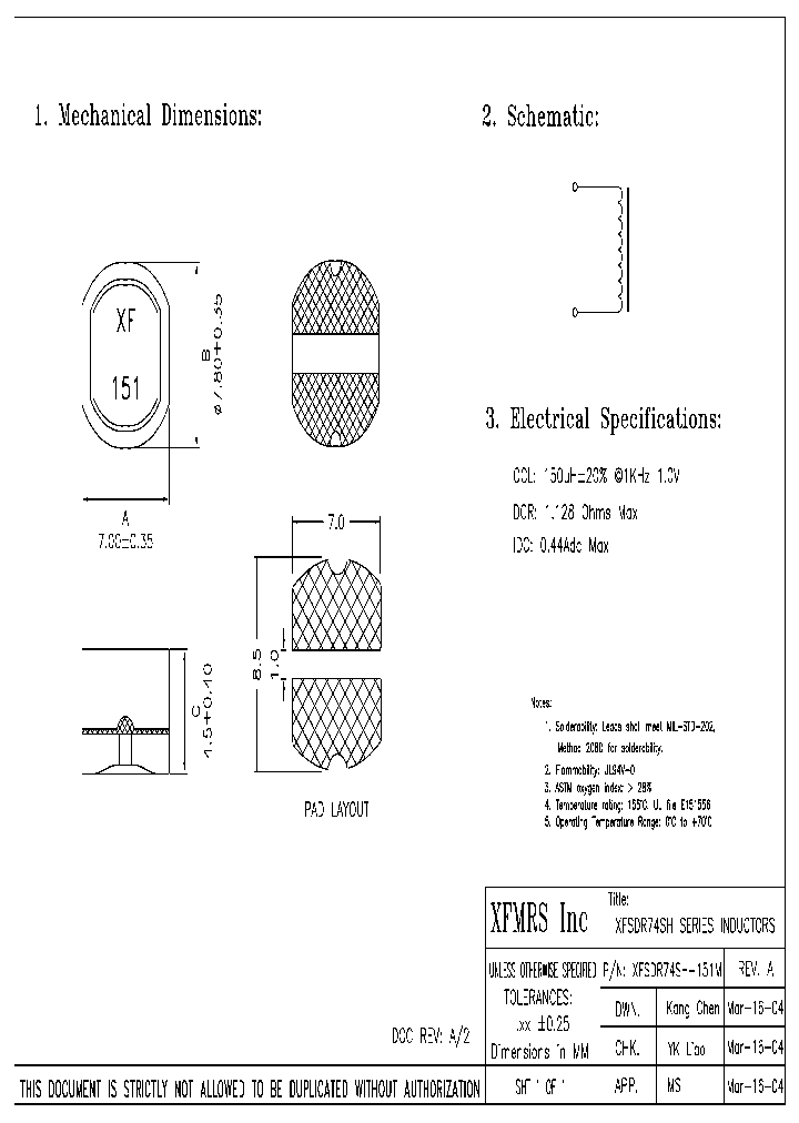 XFSDR74SH-151M_9037875.PDF Datasheet