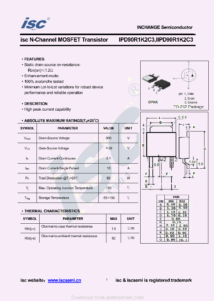 IIPD90R1K2C3_9040559.PDF Datasheet