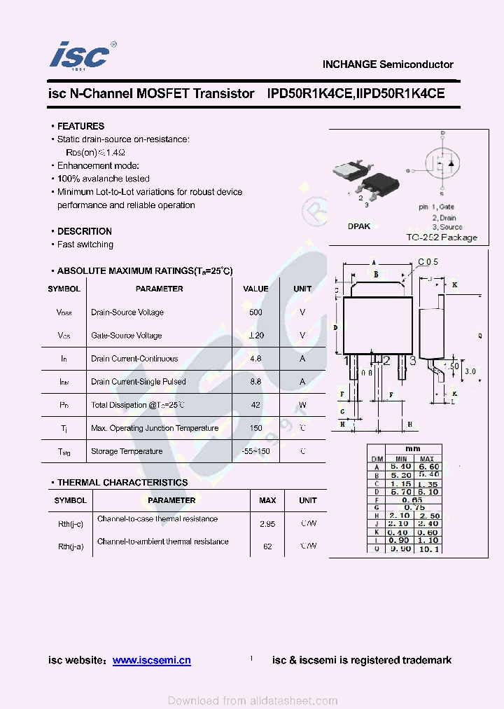 IPD50R1K4CE_9043301.PDF Datasheet