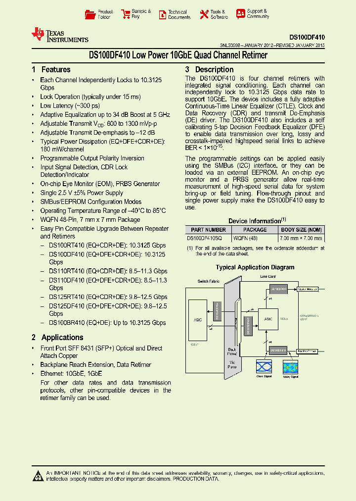 DS100DF410_9051254.PDF Datasheet