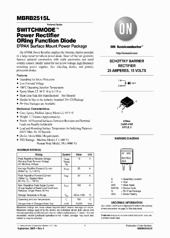 MBRB2515L_9052235.PDF Datasheet