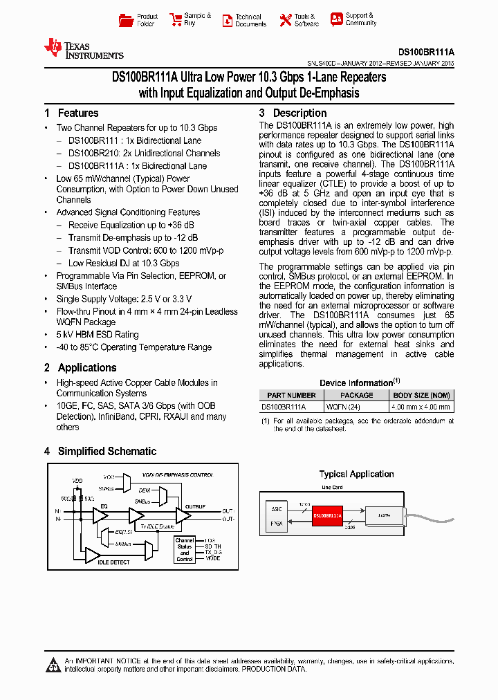 DS100BR111A_9054440.PDF Datasheet