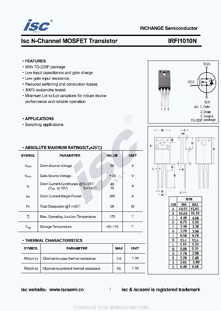 IRFI1010N_9054516.PDF Datasheet