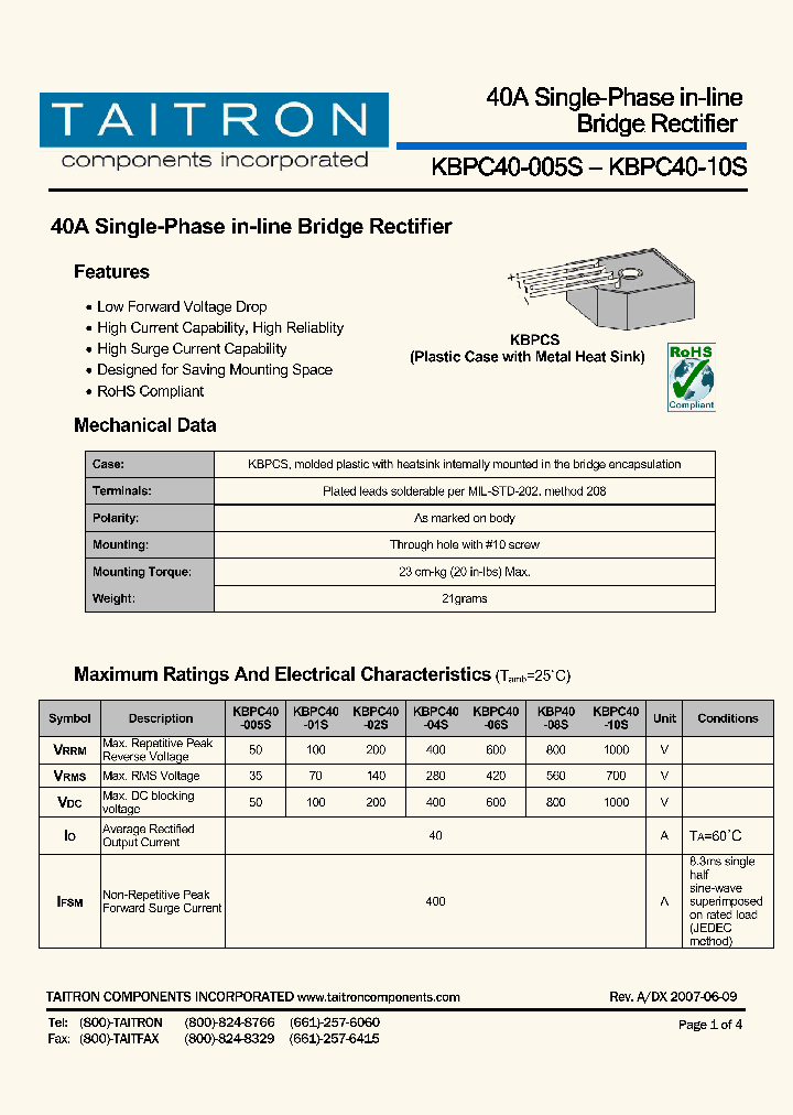 KBPC40-10S_9064002.PDF Datasheet