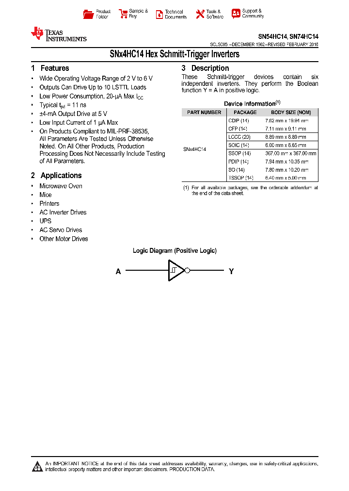 SN54HC14-SP_9067678.PDF Datasheet