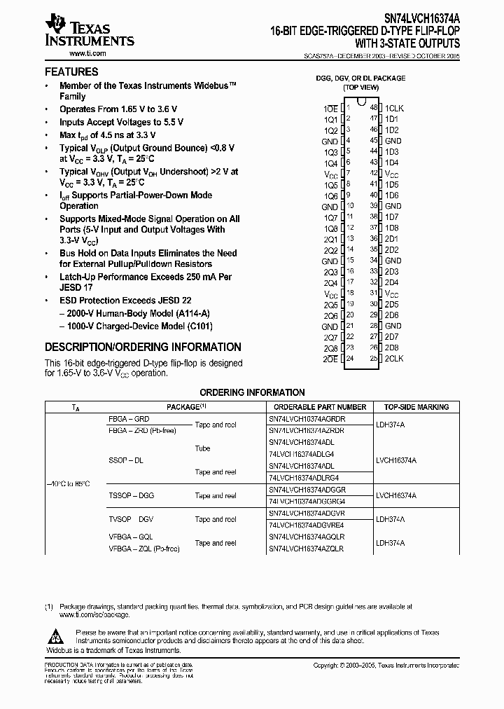 SN74LVCH16374AZQLR_9070635.PDF Datasheet