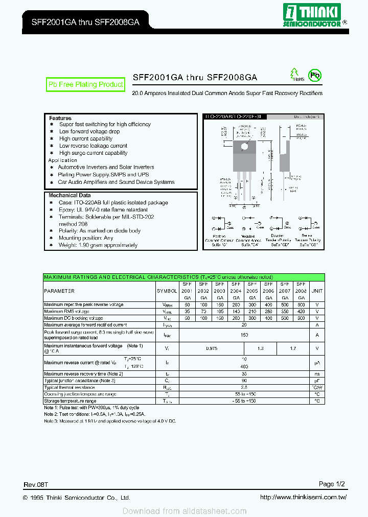 SFF2001GA_9071581.PDF Datasheet