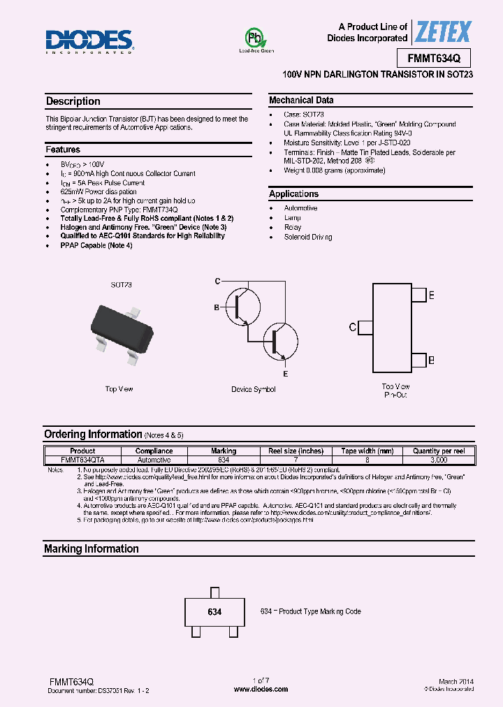 FMMT634QTA_9074612.PDF Datasheet