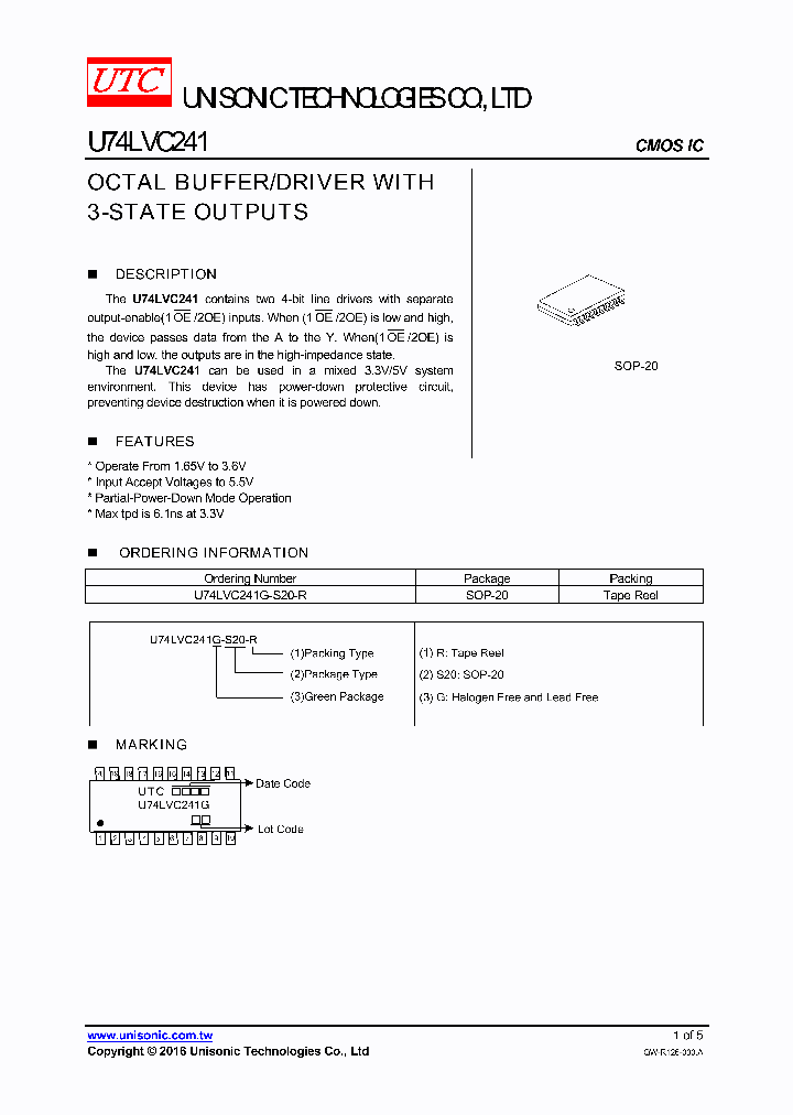 U74LVC241G-S20-R_9074955.PDF Datasheet