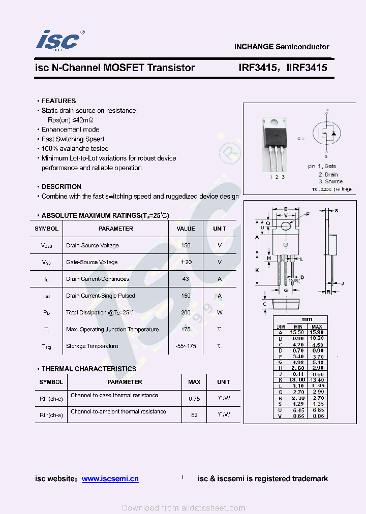 IRF3415_9075325.PDF Datasheet
