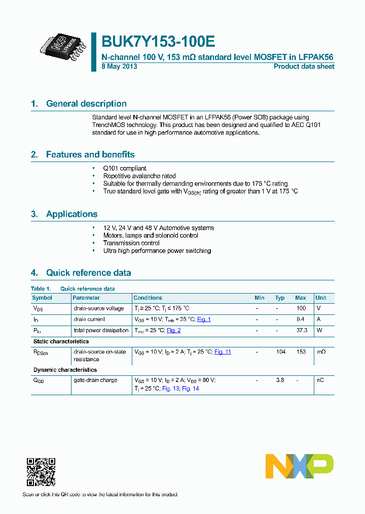 BUK7Y153-100E-15_9078750.PDF Datasheet