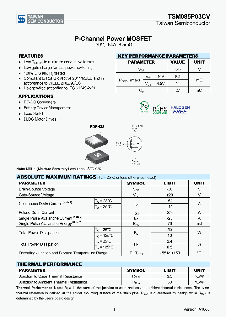 TSM085P03CV_9080077.PDF Datasheet