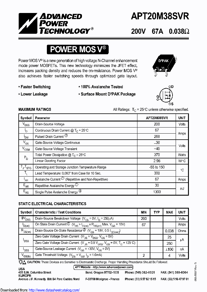 APT20M38SVRG_9090702.PDF Datasheet