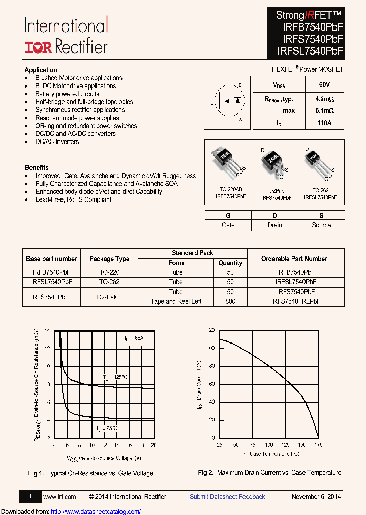 IRFB7540PBF_9090808.PDF Datasheet