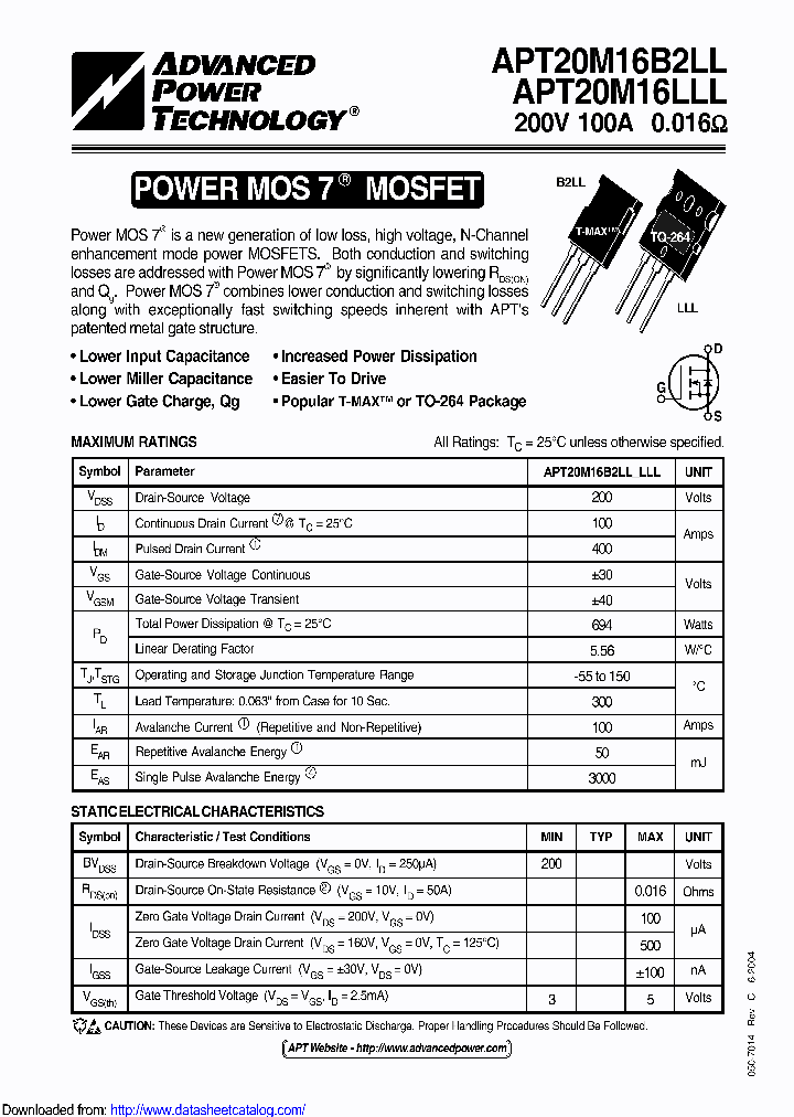 APT20M16LLLG_9090779.PDF Datasheet