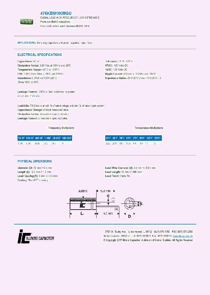 476KBM100MGU_9098245.PDF Datasheet