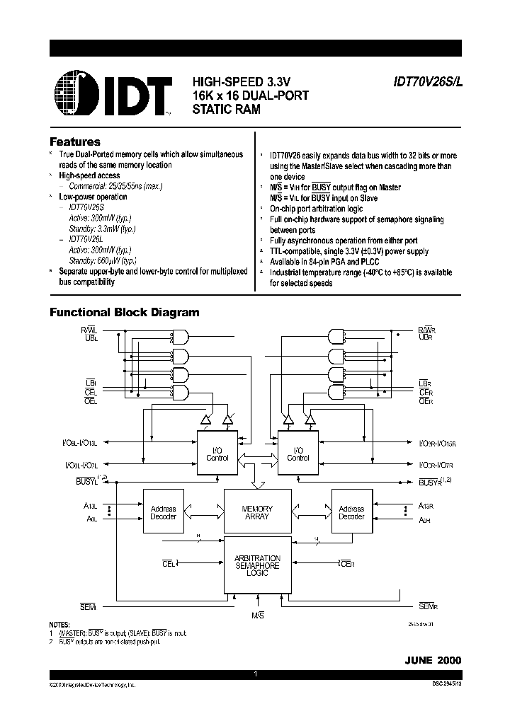 IDT70V26L55GI_9105596.PDF Datasheet