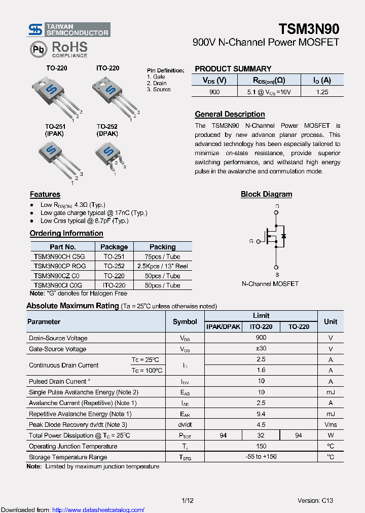 TSM3N90CI_9107504.PDF Datasheet