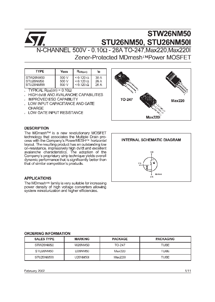 STU26NM50_9125880.PDF Datasheet