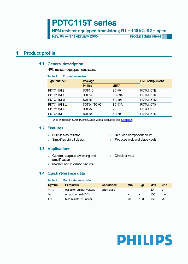 PDTC115TK_9138728.PDF Datasheet
